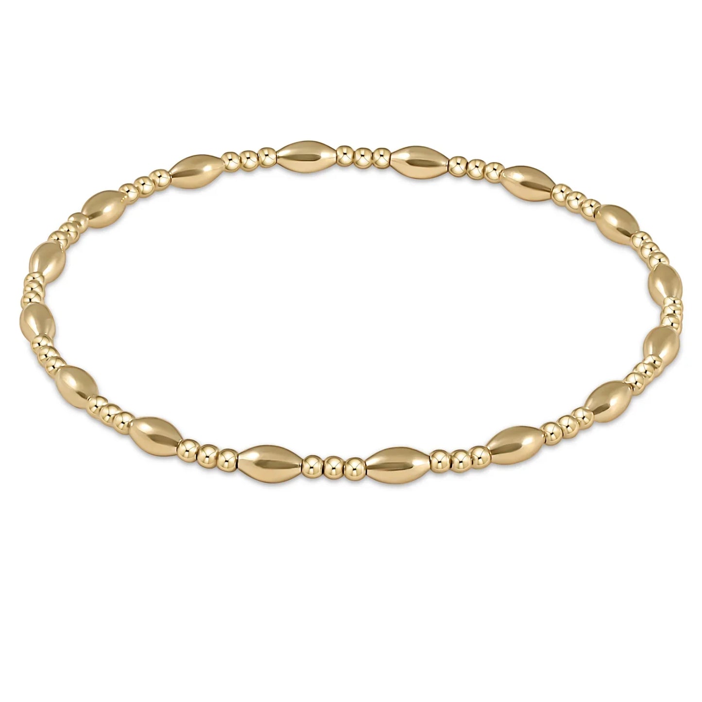 EXTENDS - HARMONY SINCERITY PATTERN 2MM BEAD BRACELET - GOLD