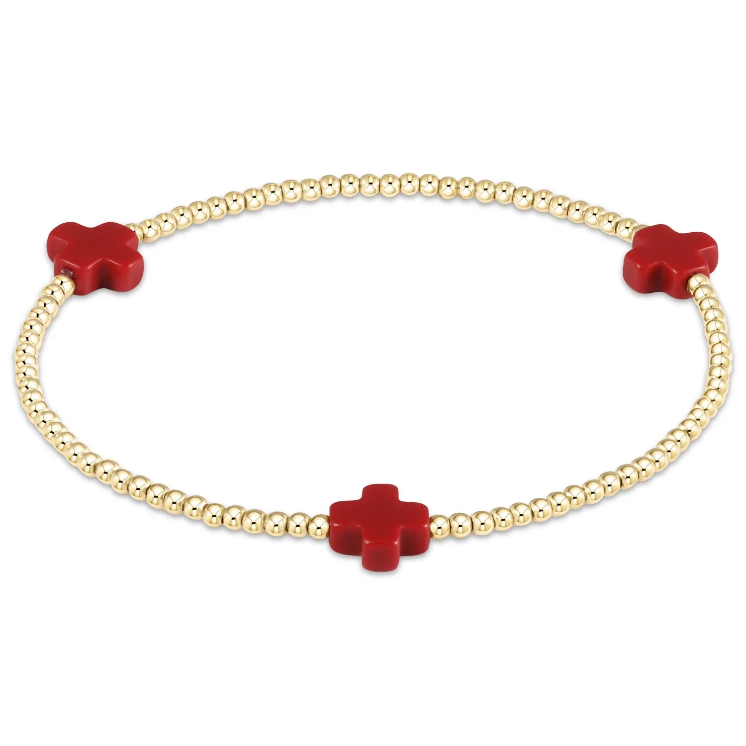 FALL WINTER SIGNATURE CROSS GOLD PATTERN COLOR BRACELETS - 2MM