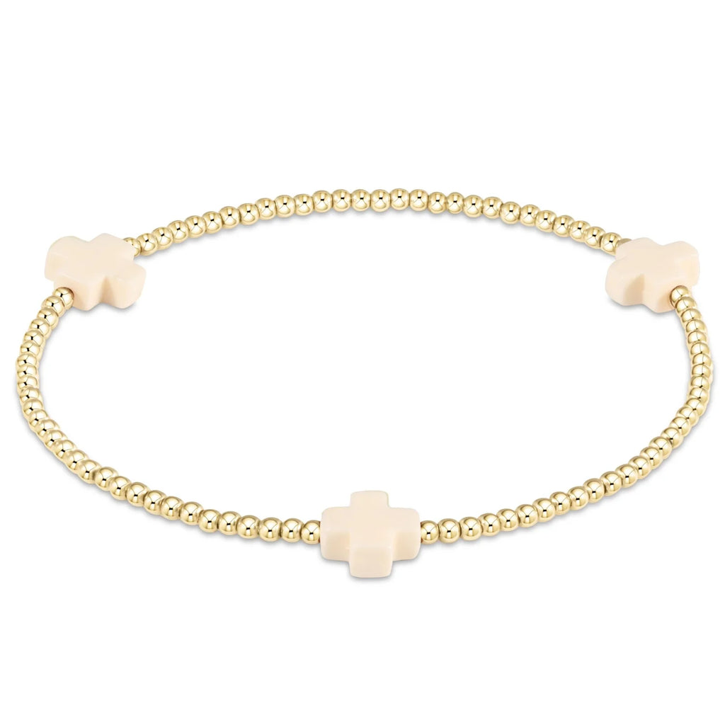 FALL WINTER SIGNATURE CROSS GOLD PATTERN COLOR BRACELETS - 2MM