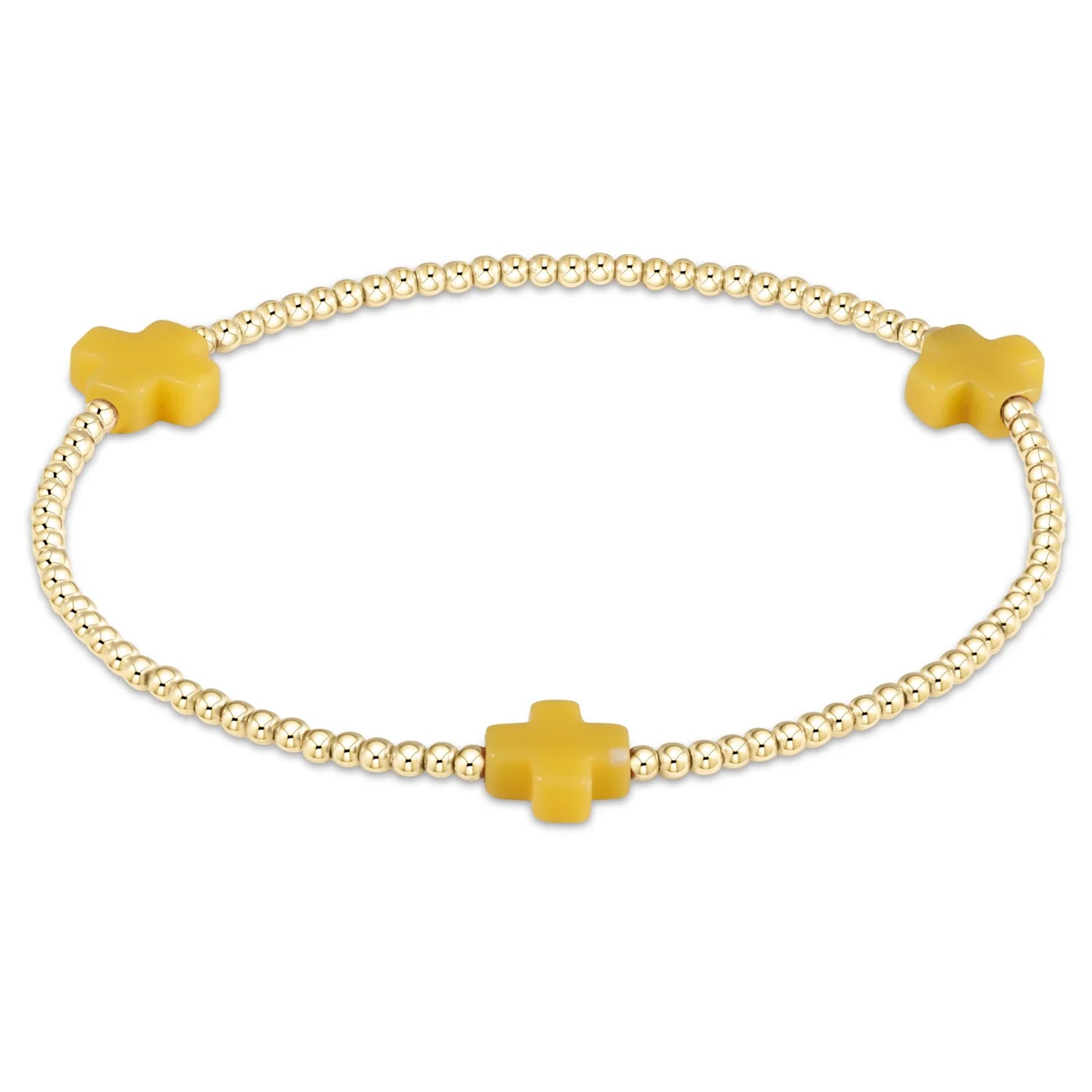 FALL WINTER SIGNATURE CROSS GOLD PATTERN COLOR BRACELETS - 2MM