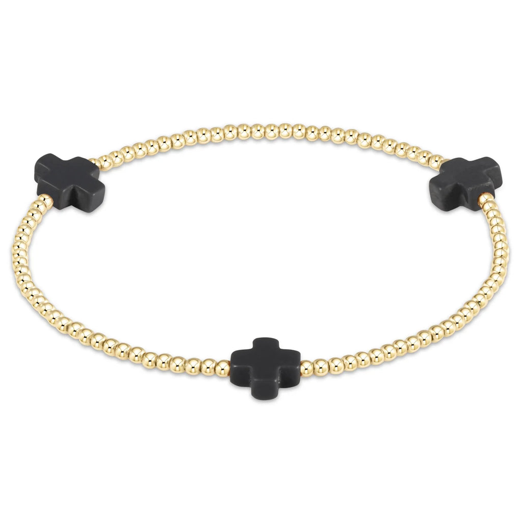 FALL WINTER SIGNATURE CROSS GOLD PATTERN COLOR BRACELETS - 2MM