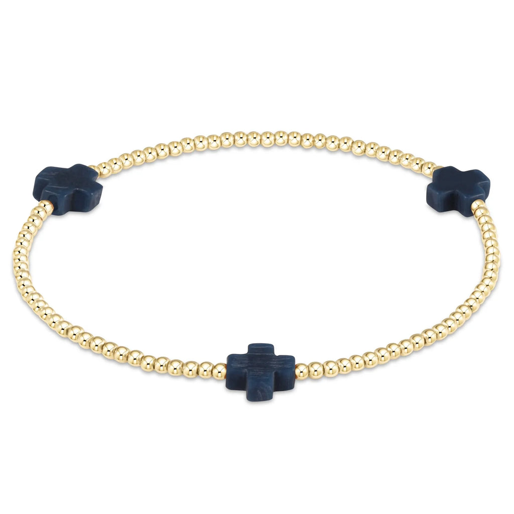FALL WINTER SIGNATURE CROSS GOLD PATTERN COLOR BRACELETS - 2MM