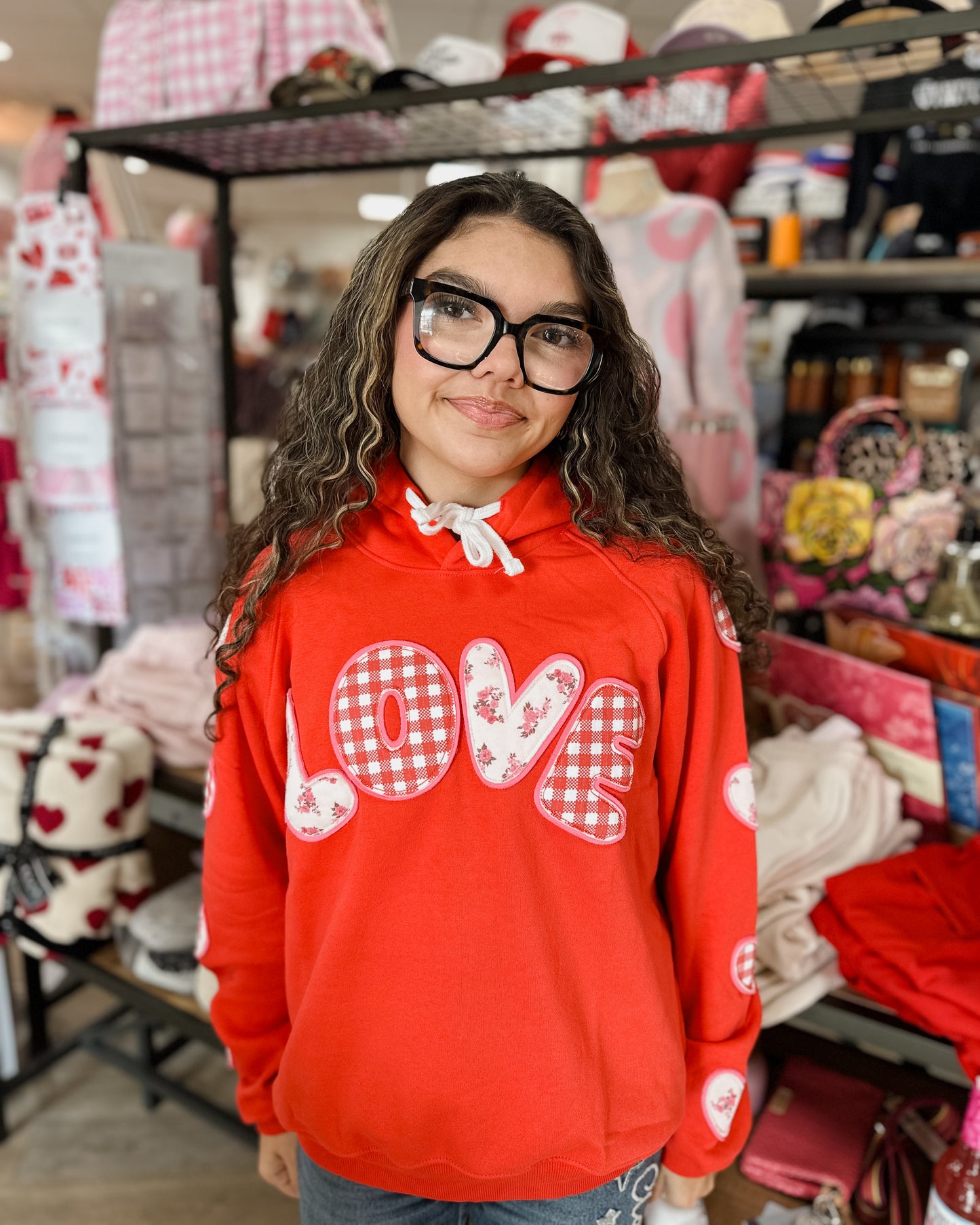 XOXO LOVE PATCH LONG SLEEVE HOODIE - Pharm Favorites by Economy Pharmacy