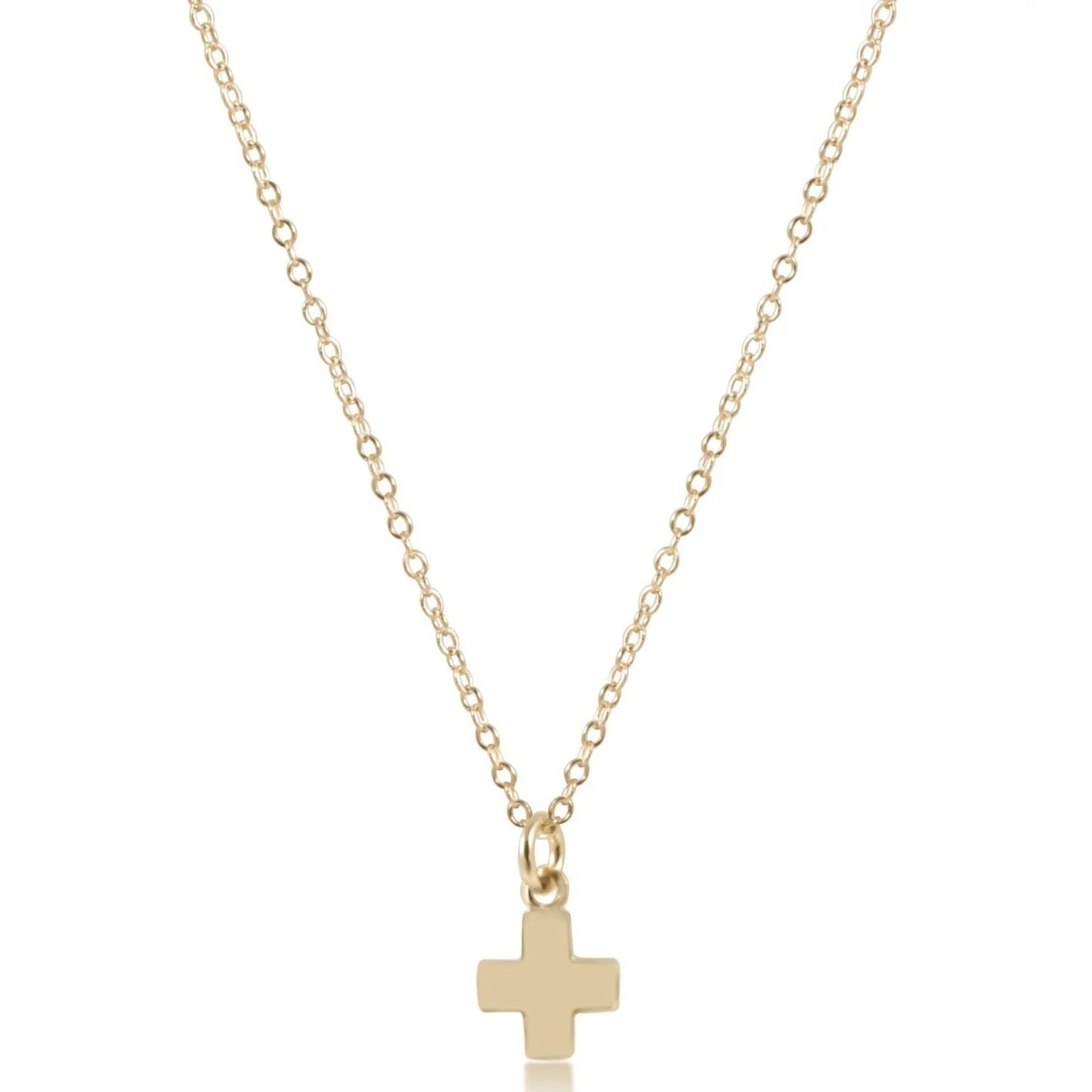 16" NECKLACE GOLD - SIGNATURE CROSS SMALL GOLD CHARM