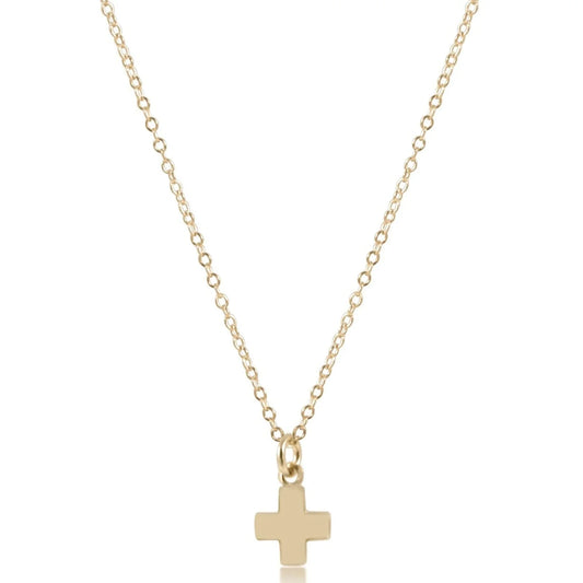 16" NECKLACE GOLD - SIGNATURE CROSS SMALL GOLD CHARM