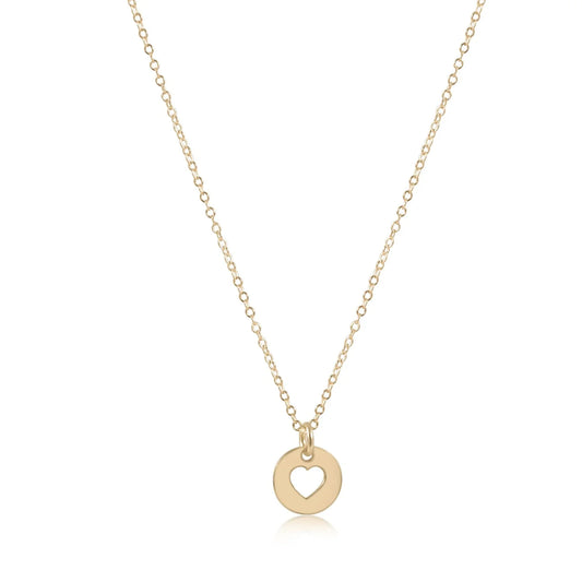 16" NECKLACE GOLD - LOVE SMALL GOLD DISC