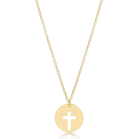 16" NECKLACE GOLD - BLESSED GOLD DISC