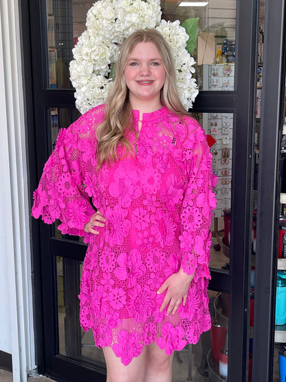 BeulahStyle Fuchsia Floral Dress