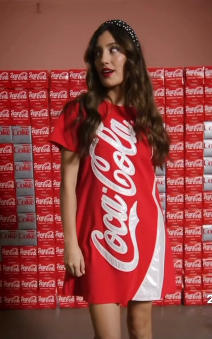 QUEEN OF SPARKLES RED COCA COLA TEE SHIRT DRESS