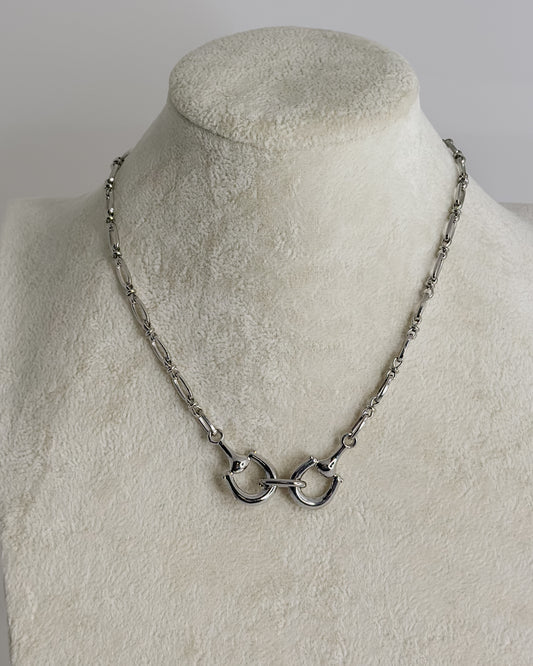 SILVER HORSE BIT NECKLACE