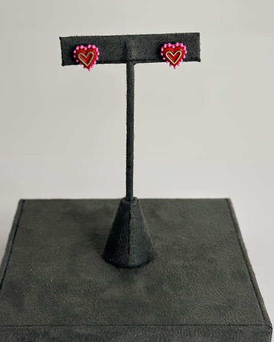 VALENTINE HEART STUD EARRINGS