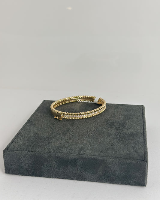 HINGED BRACELET WITH RHINESTONE INLAY
