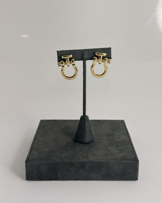 GOLD DIPPED HORSEBIT EARRINGS
