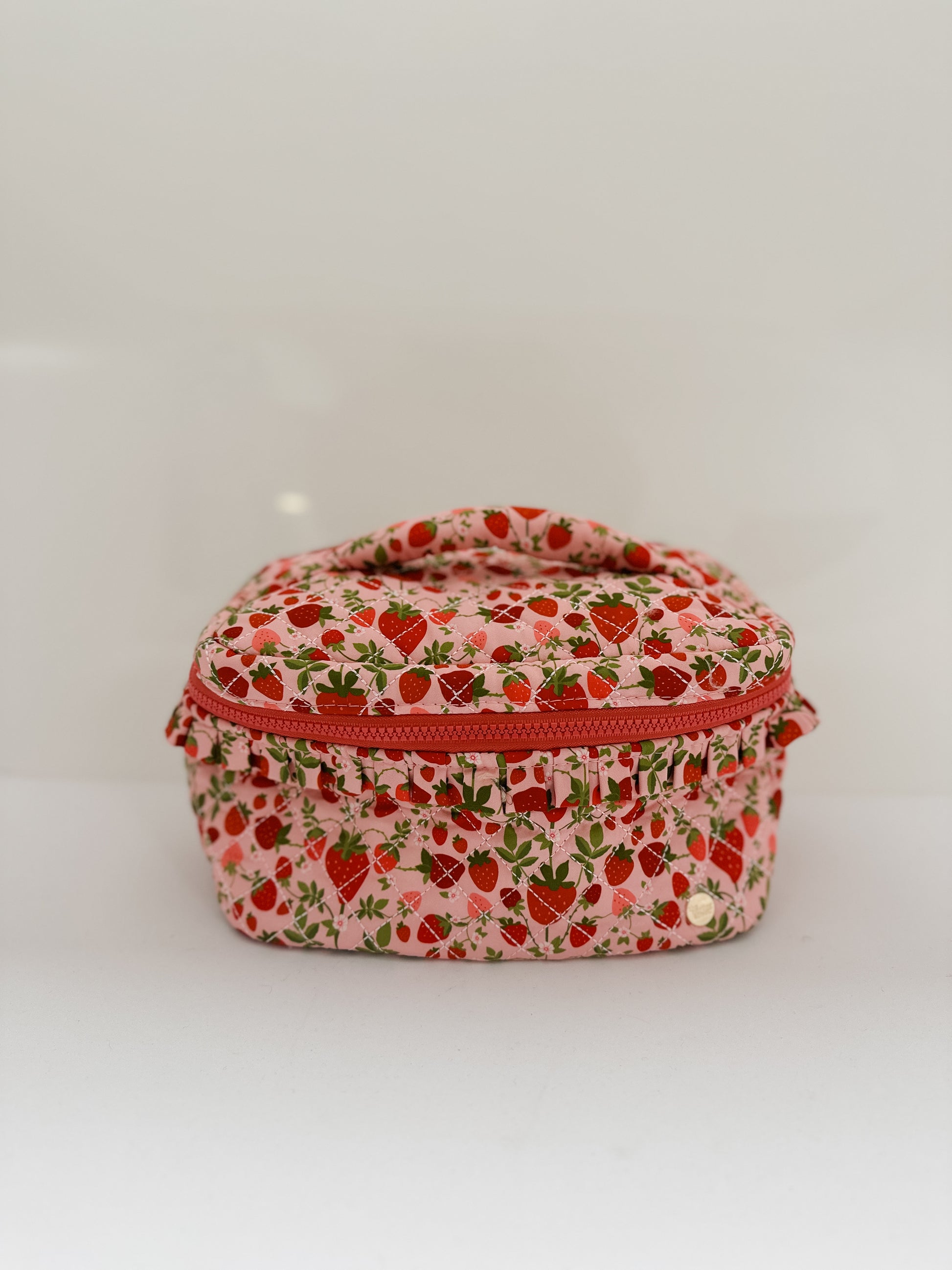 GLAM & GO QUILTED COSMETIC BAG - STRAWBERRY FIELDS - Pharm Favorites by Economy Pharmacy