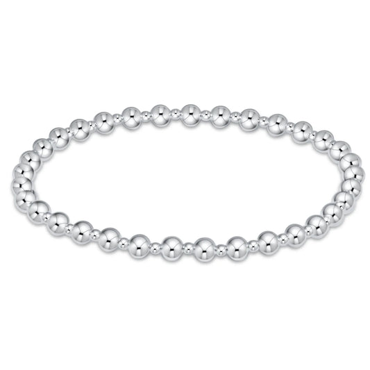 Classic Grateful Pattern 4mm Bead Bracelet - Sterling