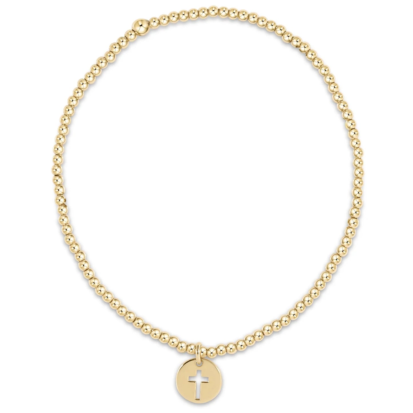 CLASSIC GOLD 2MM BRACELET - BLESSED CRYSTAL CHARM