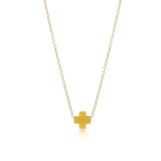 16" NECKLACE GOLD - SIGNATURE CROSS CANARY