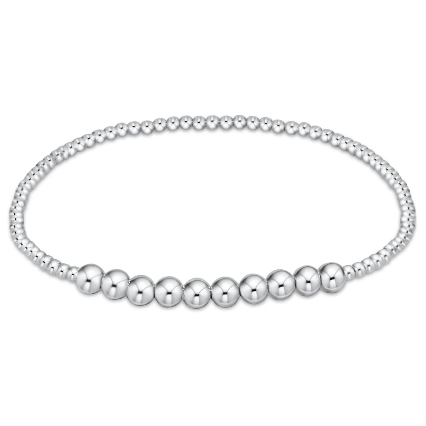 Classic Sterling Beaded Bliss 2mm Beaded Bracelet - 4mm Sterling