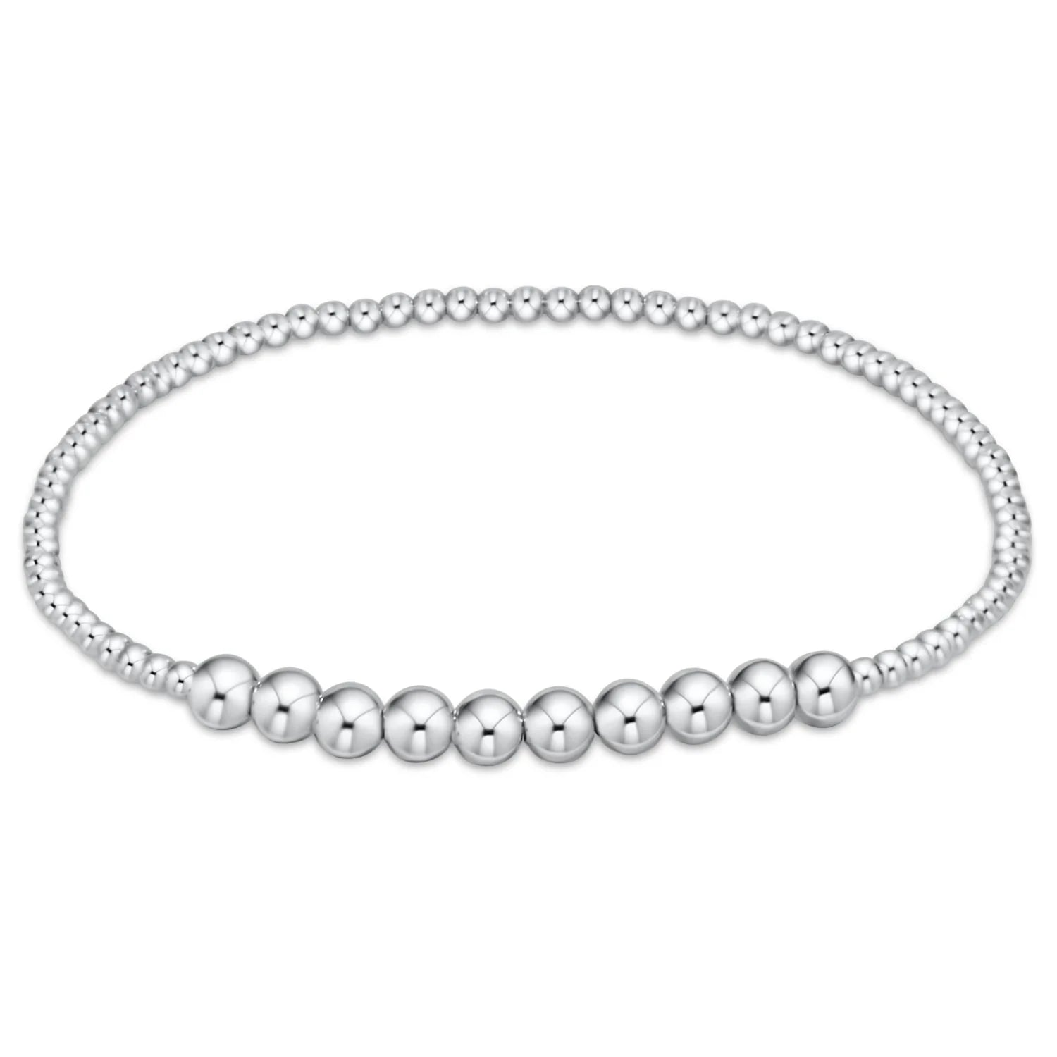 Classic Sterling Beaded Bliss 2mm Beaded Bracelet - 4mm Sterling