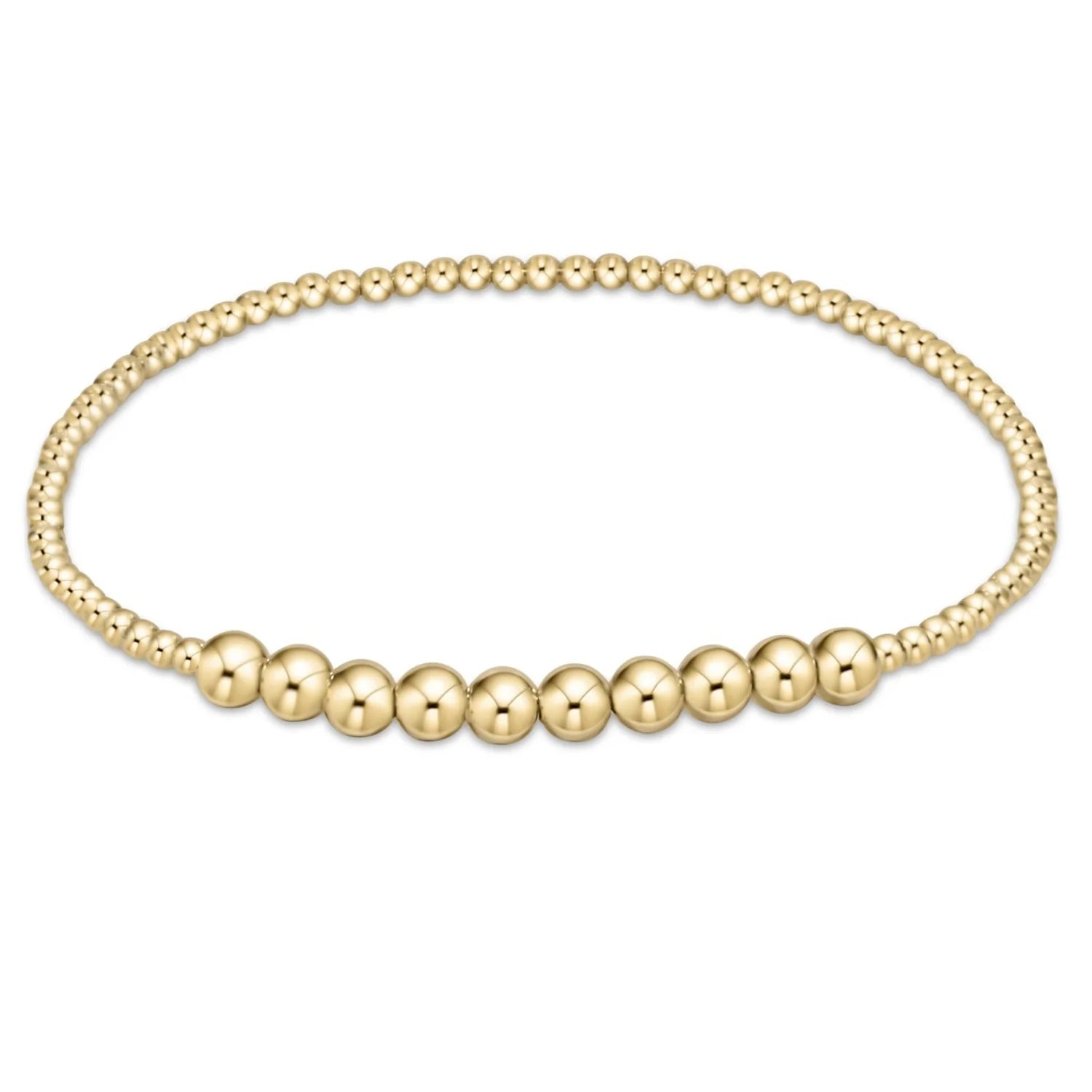 Classic Gold Bearded Bliss 2mm Beaded Bracelet - 4mm Gold