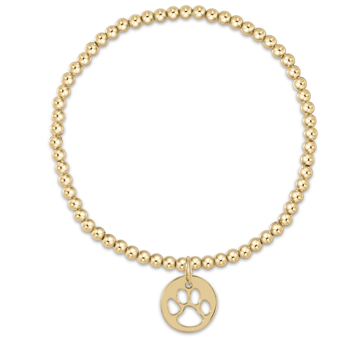 CLASSIC PEARL 3MM BRACELET - PAW PRINT GOLD DISC - Pharm Favorites by Economy Pharmacy