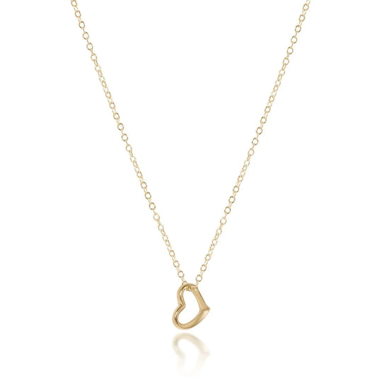 16" NECKLACE GOLD - LOVE SMALL GOLD CHARM