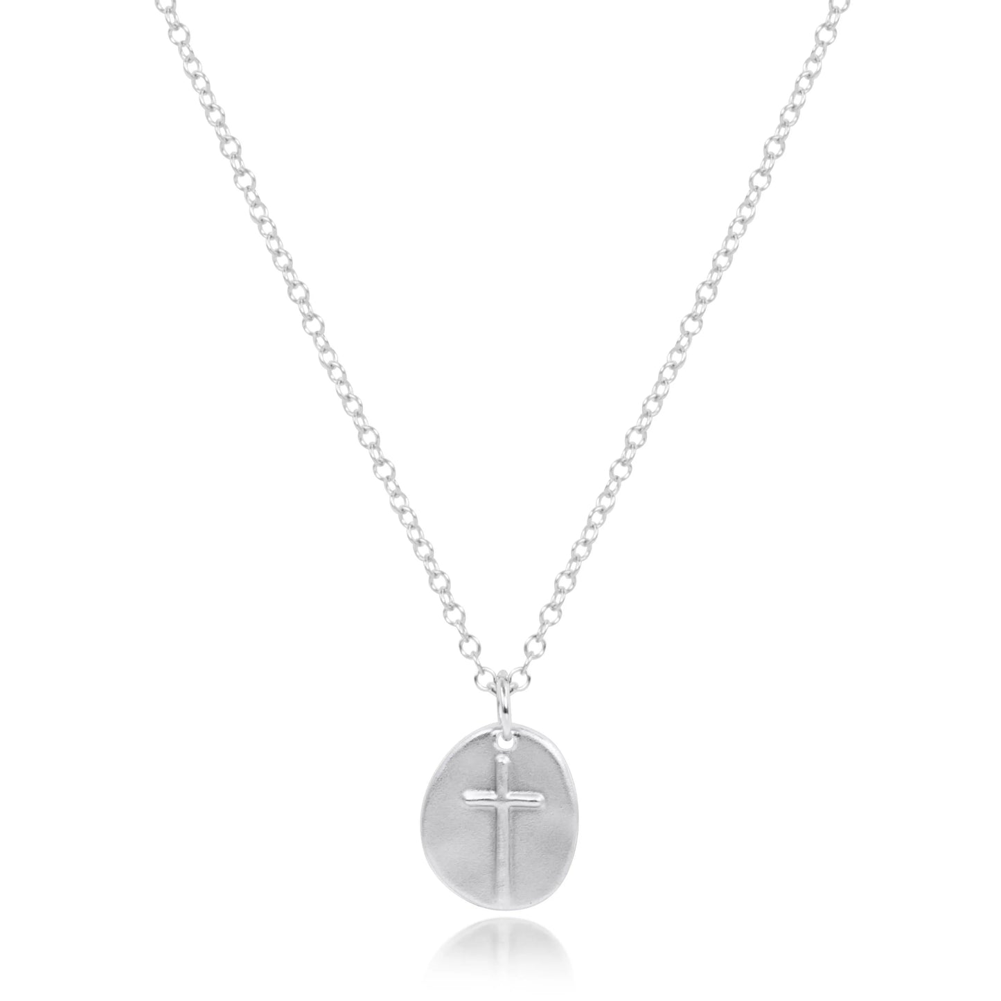 16" NECKLACE STERLING  - INSPIRE SMALL STERLING DISC