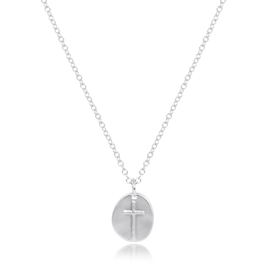 16" NECKLACE STERLING  - INSPIRE SMALL STERLING DISC