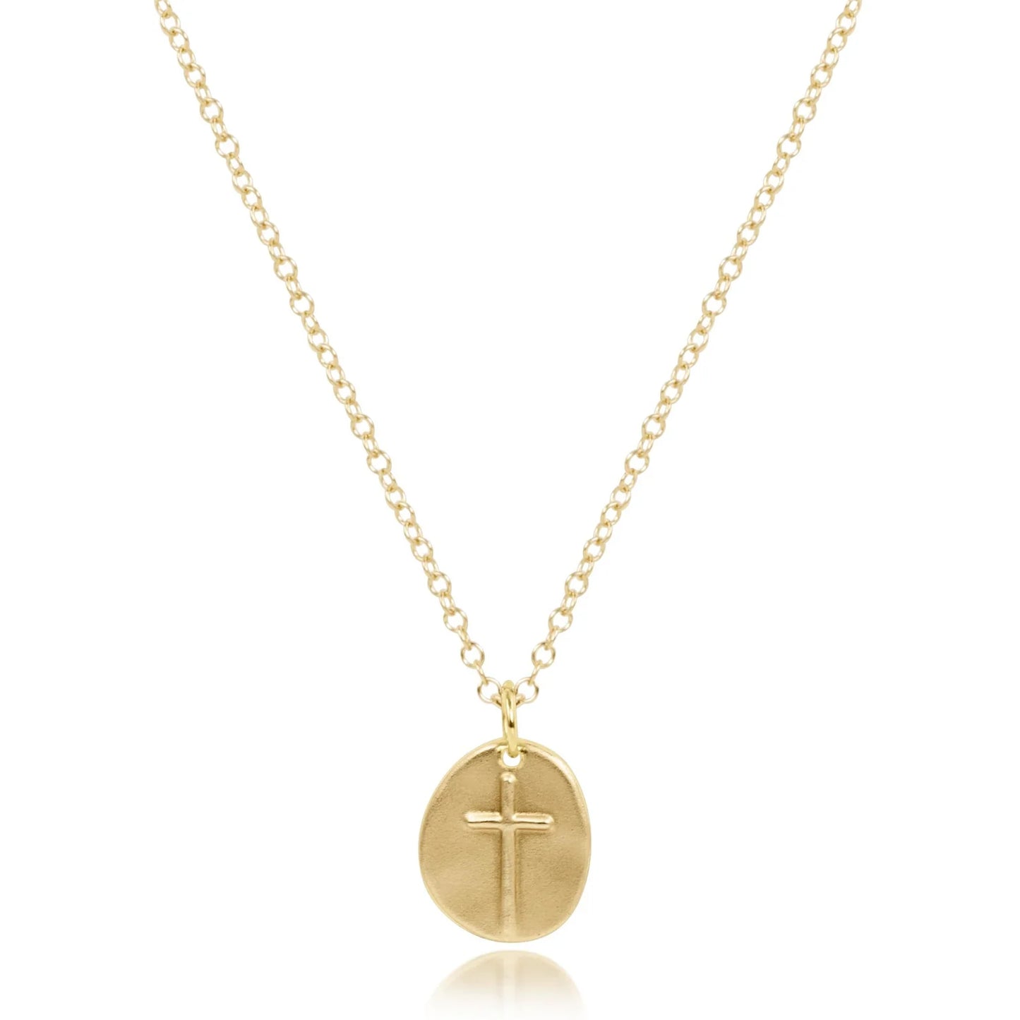 16" NECKLACE GOLD - INSPIRE SMALL GOLD DISC