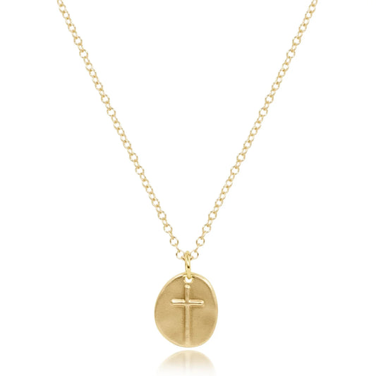 16" NECKLACE GOLD - INSPIRE SMALL GOLD DISC