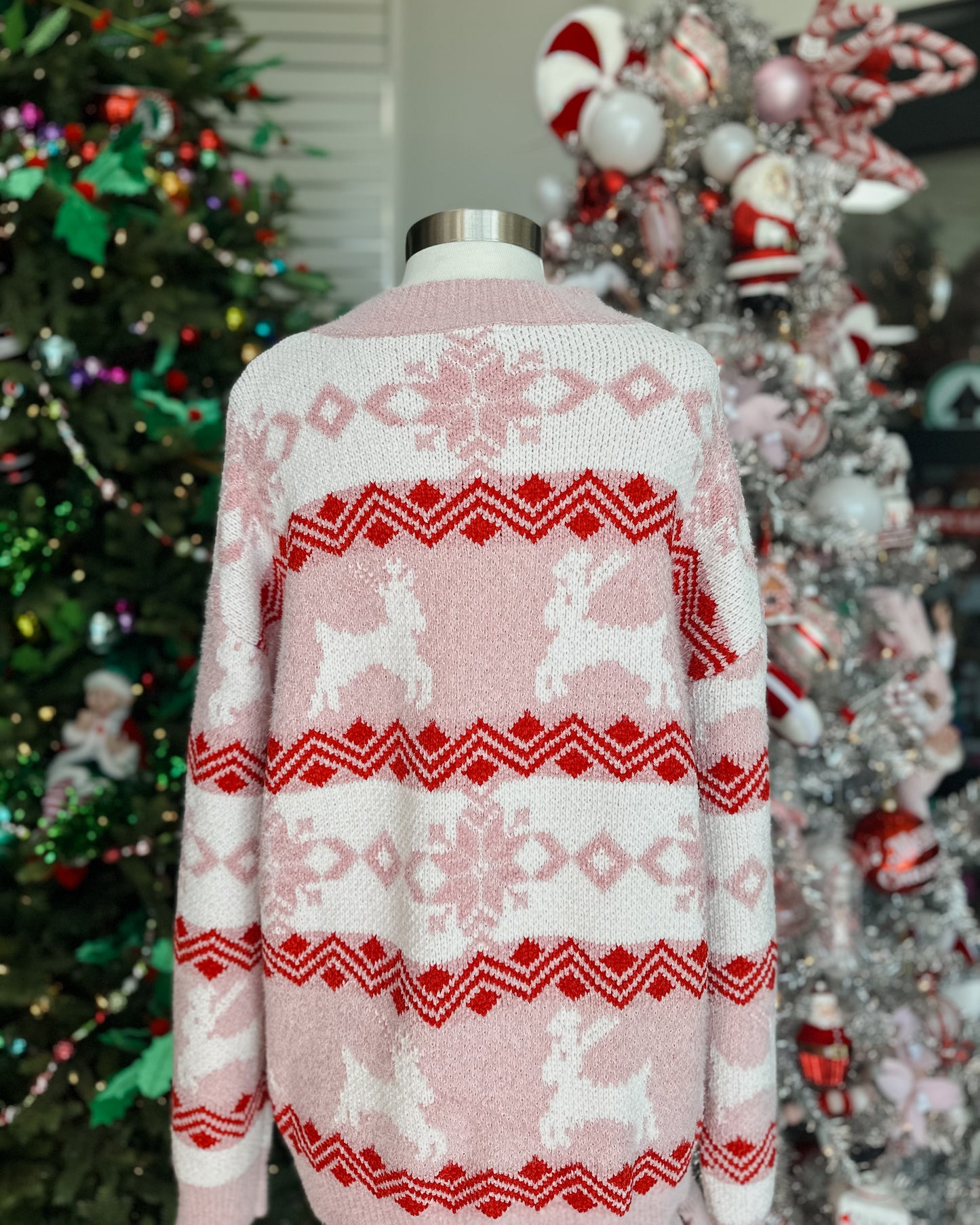 PINK ALPINE REINDEER YOUTH SWEATER
