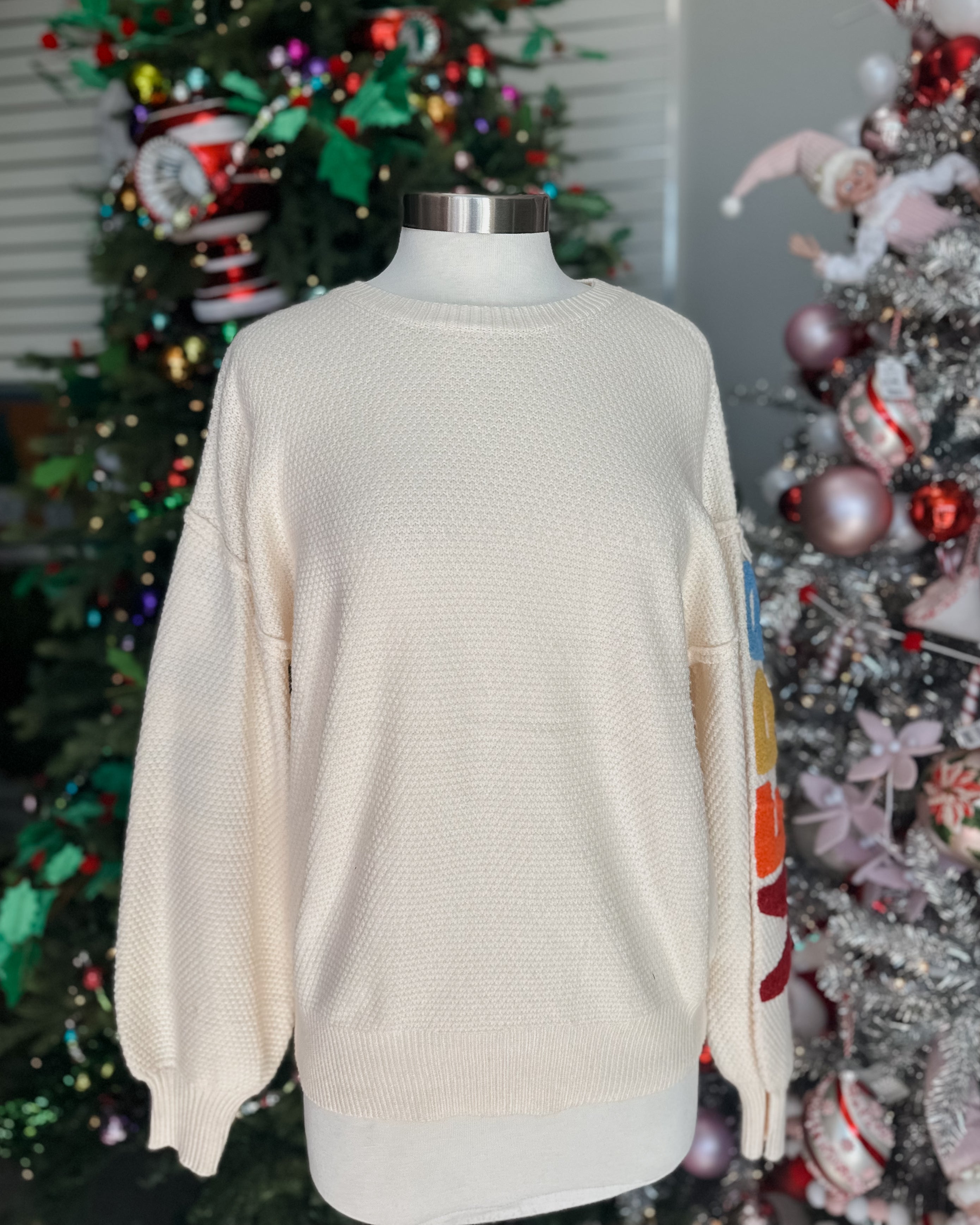 IVORY MERRY CHRISTMAS SWEATER