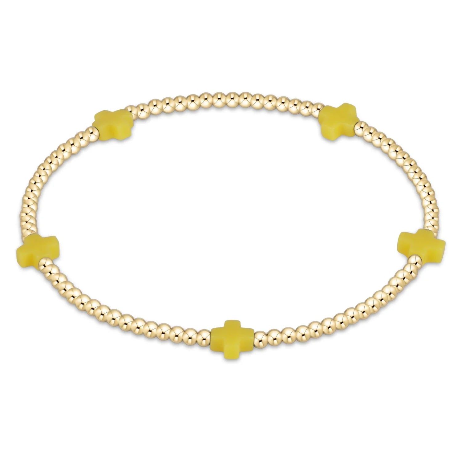 FALL WINTER SIGNATURE CROSS SMALL GOLD PATTERN COLOR BRACELETS - 2MM