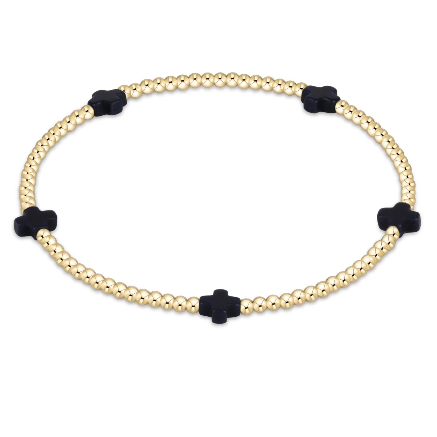 FALL WINTER SIGNATURE CROSS SMALL GOLD PATTERN COLOR BRACELETS - 2MM