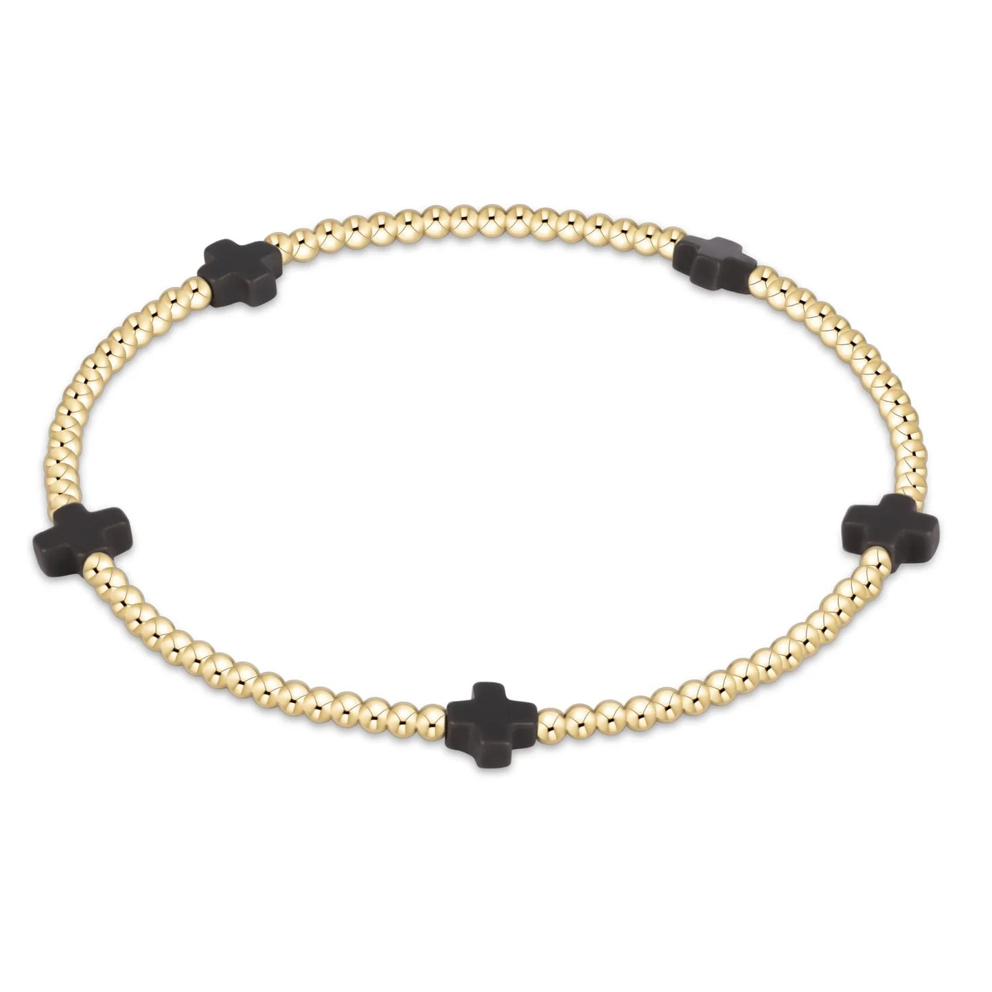 FALL WINTER SIGNATURE CROSS SMALL GOLD PATTERN COLOR BRACELETS - 2MM