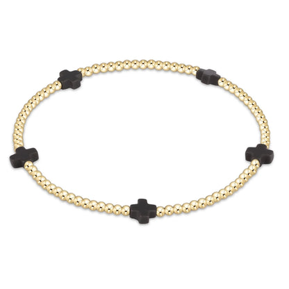 FALL WINTER SIGNATURE CROSS SMALL GOLD PATTERN COLOR BRACELETS - 2MM