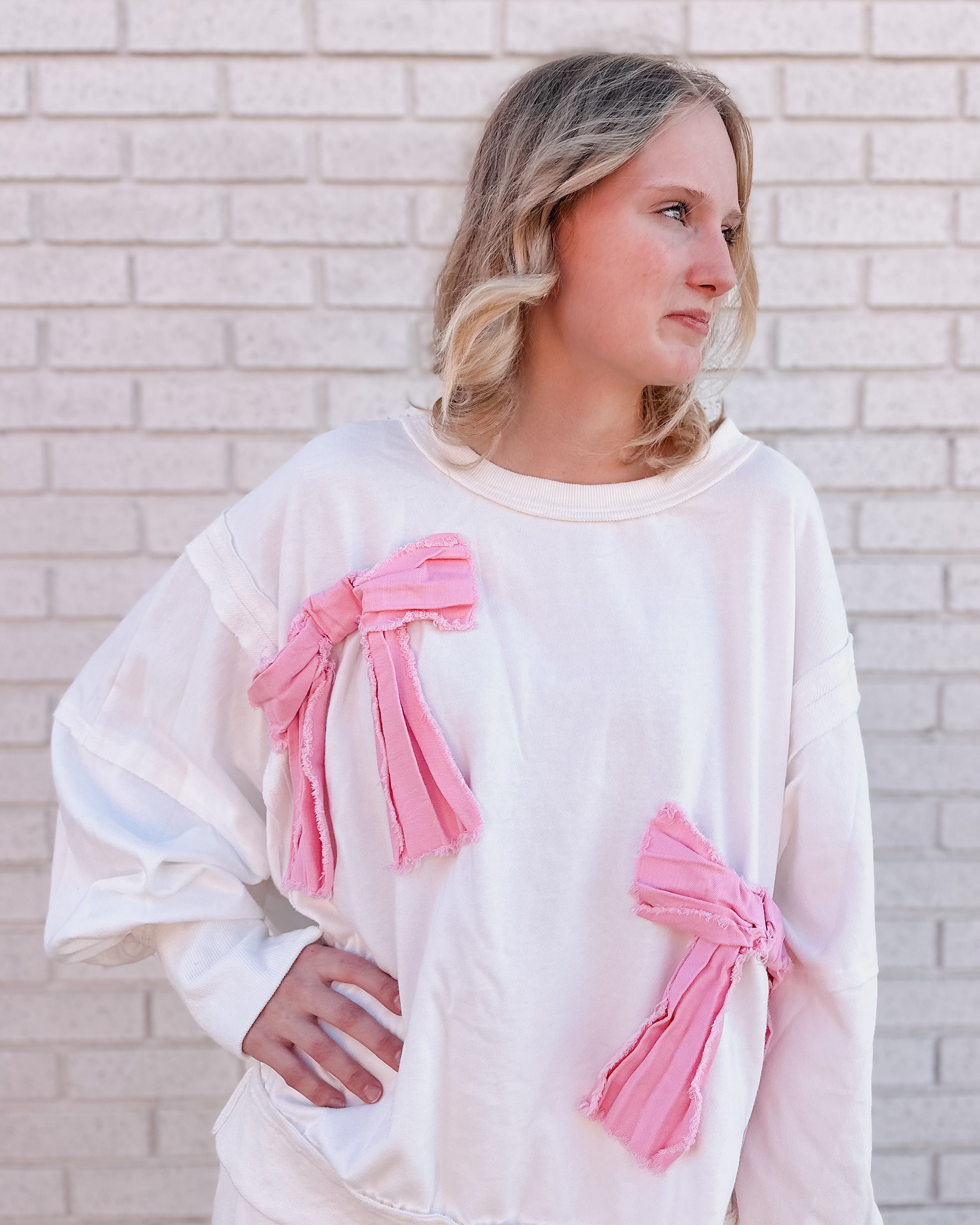 FRAYED WILL DENIM BOW PATCHES SET