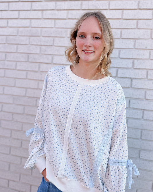 DITSY FLOWER PRINTED FRENCH TERRY SWEATSHIRT