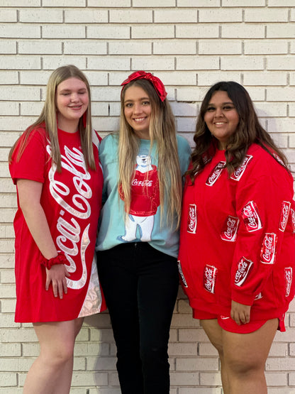 QUEEN OF SPARKLES RED COCA COLA TEE SHIRT DRESS