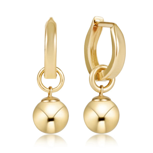 HUGGIE GOLD 0.5" HOOP - CLASSIC GOLD 8MM CHARM