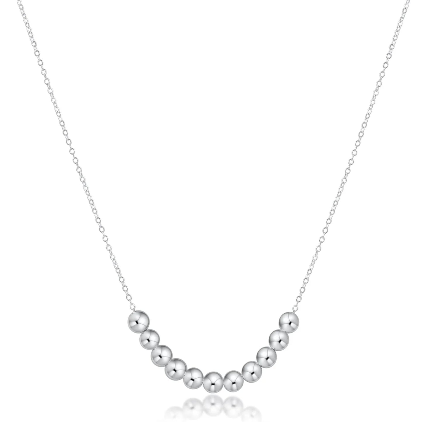 16" NECKLACE STERLING - CLASSIC BEADED BLISS