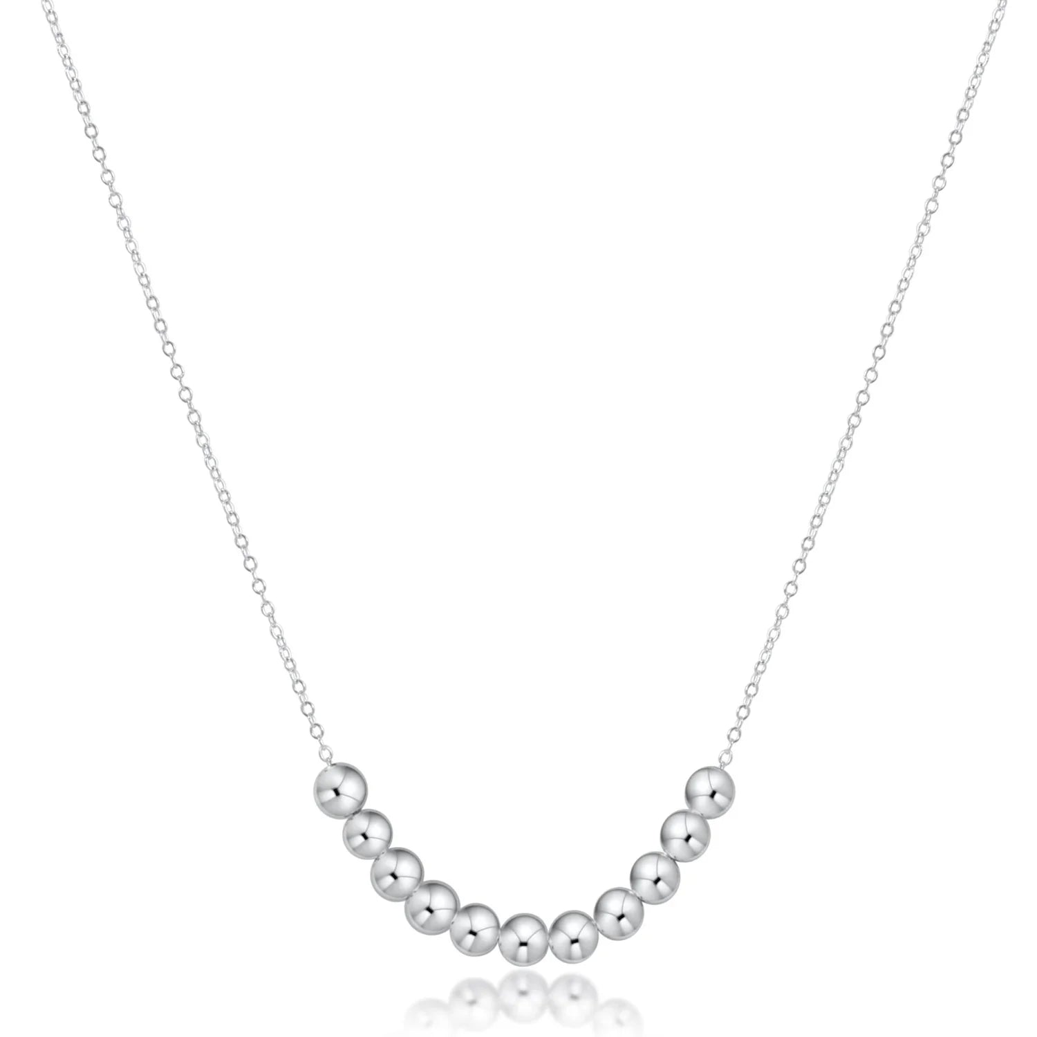 16" NECKLACE STERLING - CLASSIC BEADED BLISS