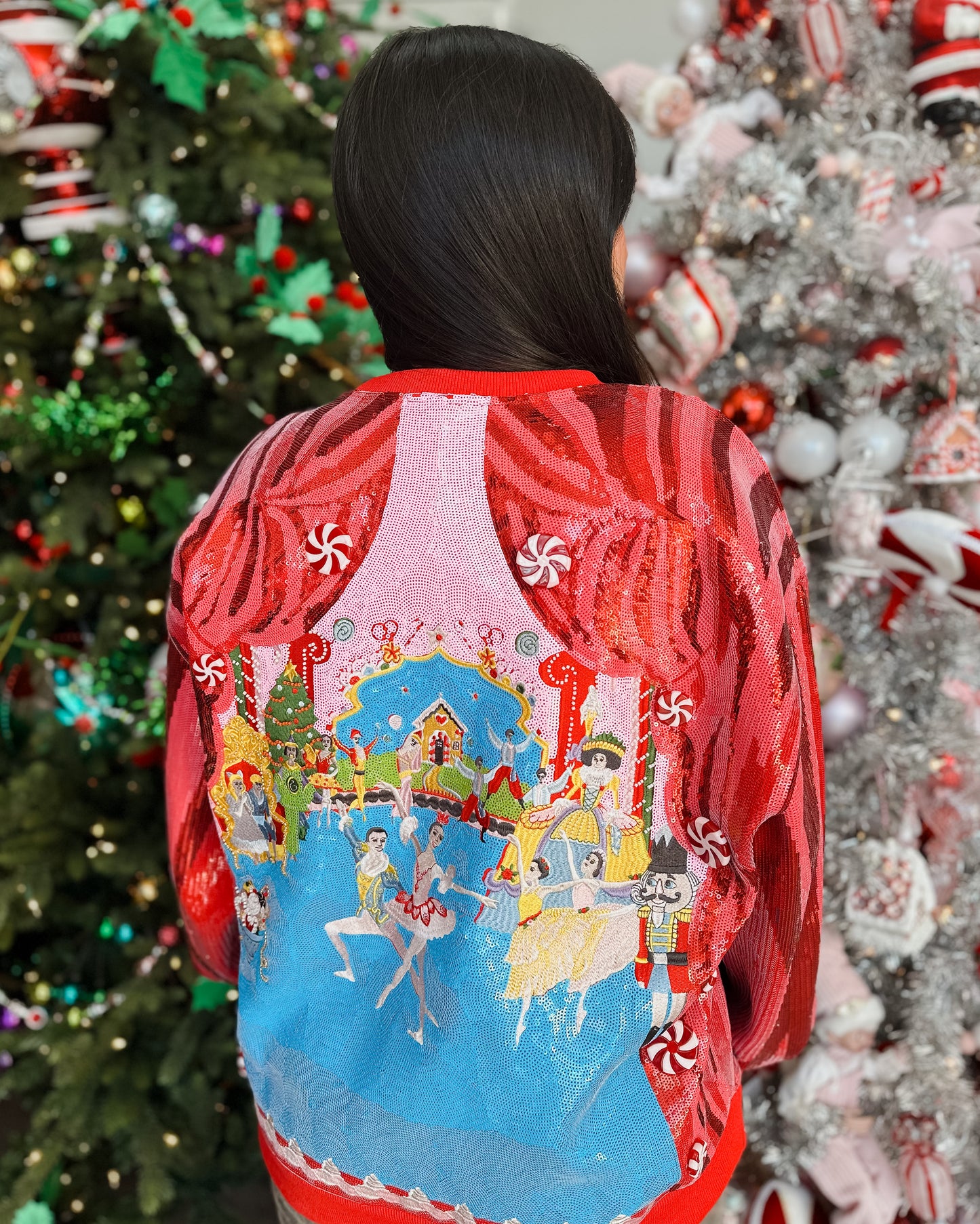 RED NUTCRACKER BALLET STAGE SCENE SWEATSHIRT