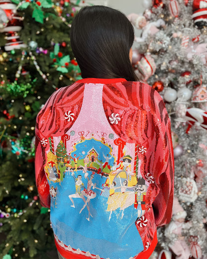 RED NUTCRACKER BALLET STAGE SCENE SWEATSHIRT