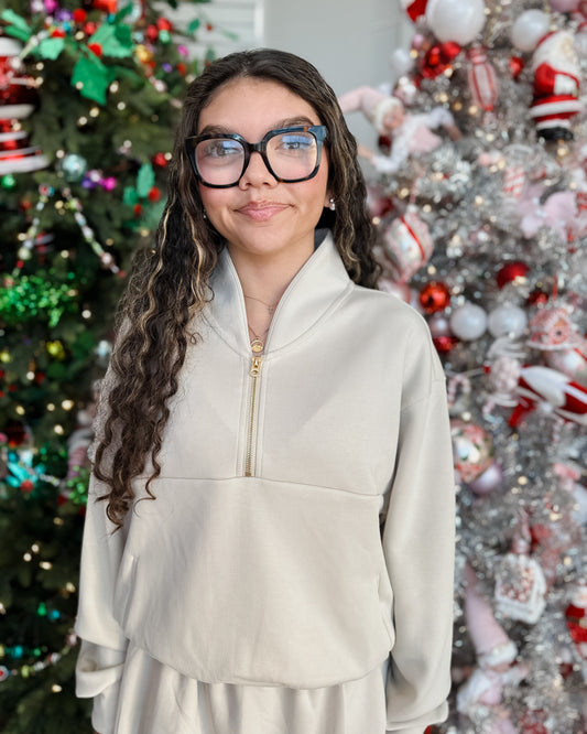 Natural LuxeSoft Lounge Quarter Zip