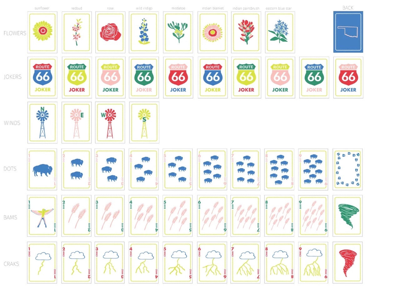 OKLAHOMA MAHJONG PLAYING CARDS SET