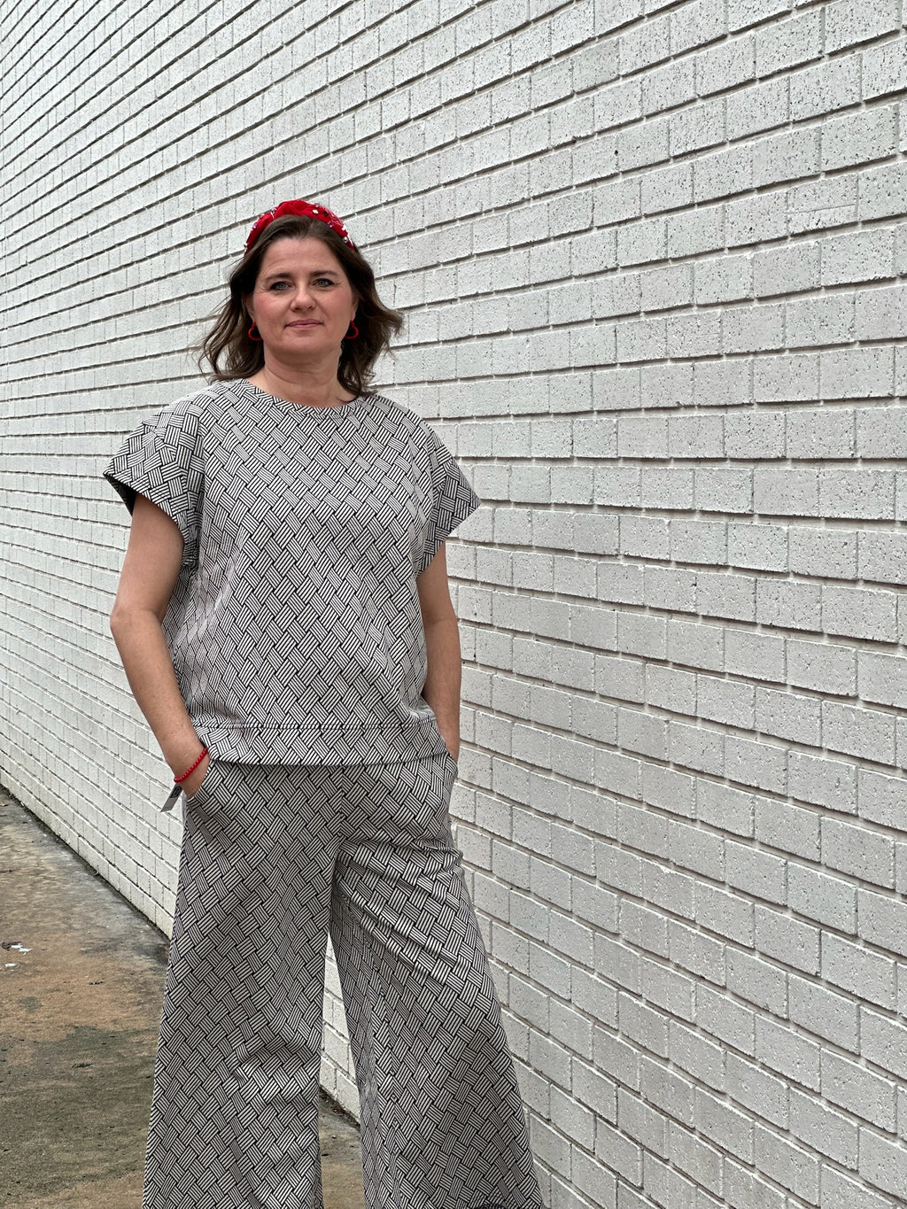 Black & White Pattern Pant Set