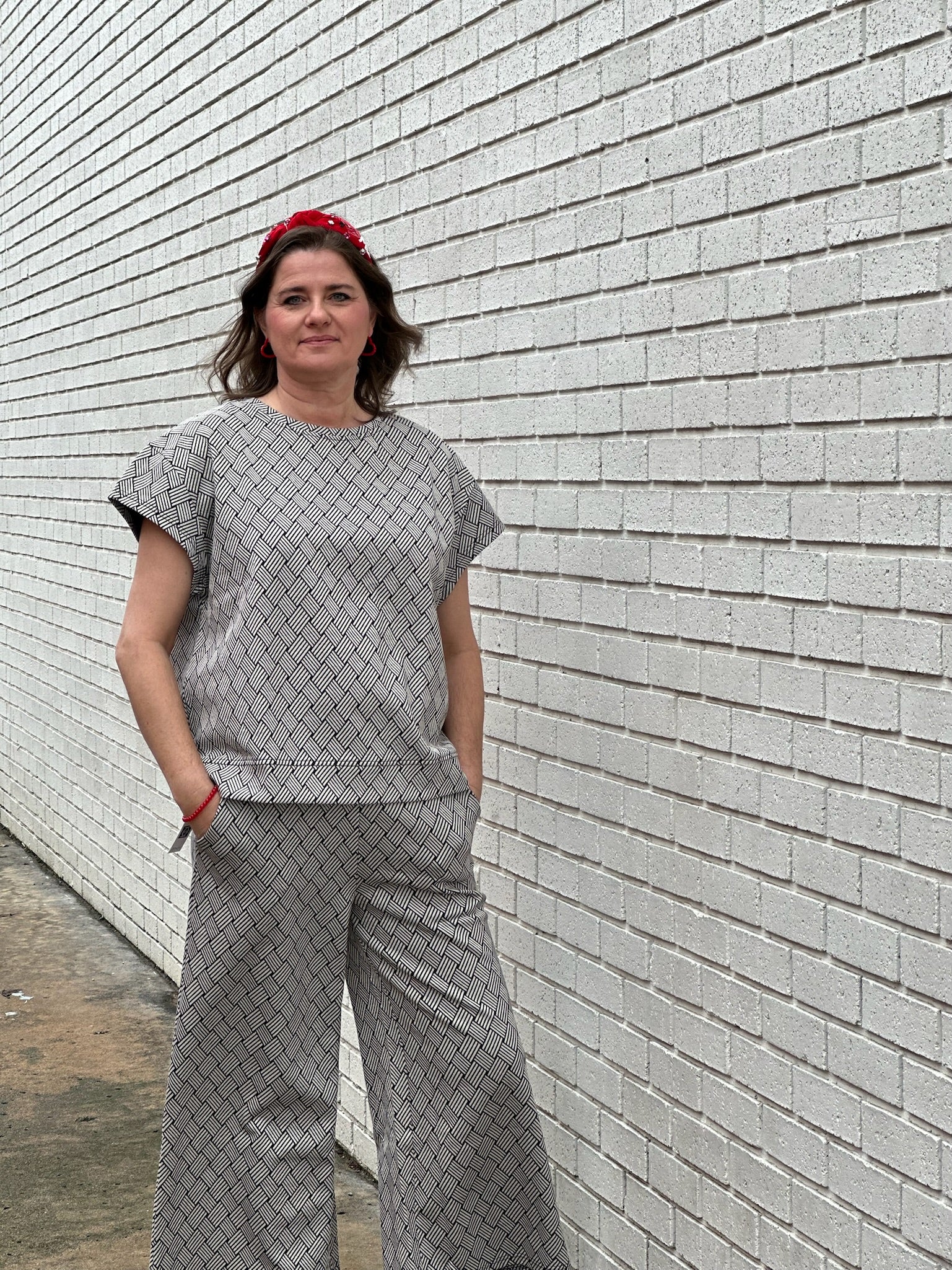 Black & White Pattern Pant Set