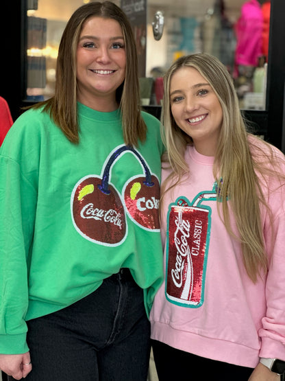 Light Pink Butterfly & Coca Cola Can Sweatshirt