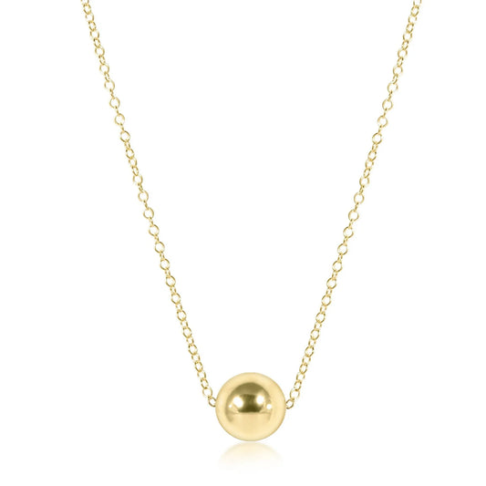 16" NECKLACE GOLD - CLASSIC GOLD 8MM BEAD